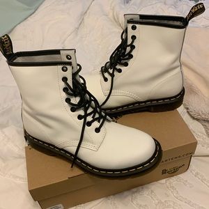 White Dr. Martens Boots